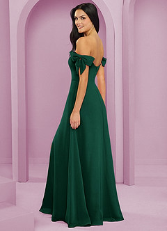 Barbie ♥ Azazie Bridesmaid Dresses Emerald A-Line Off the Shoulder Chiffon Convertible Dress image6