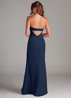 Azazie Leonis Bridesmaid Dresses Dark Navy Sheath Strapless Chiffon Convertible Dress image5