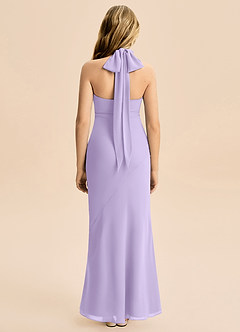 Azazie Velli Junior Lilac Mermaid High Neck Chiffon Dress image2