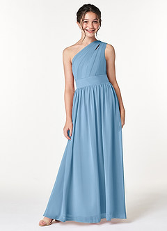Azazie Molly Junior Amethyst A-Line Pleated Chiffon Dress image1