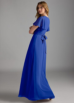 Azazie Zaniah Bridesmaid Dresses Royal Blue A-Line Chiffon Dress image7