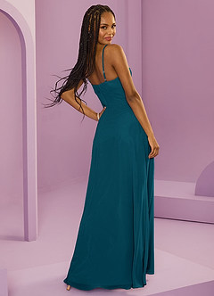 Barbie ♥ Azazie Bridesmaid Dresses Ink Blue A-Line with Pockets Chiffon Dress image6
