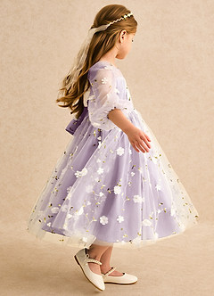 Azazie Elowen vestidos de niña de las flores Vestido Glicinia de Encaje de Línea A con Escote corazón image6