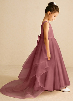 Azazie Pumpkin Blumenmädchenkleider A-Linie Cabrio Tüll Kleid Amethyst image3