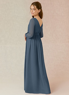 Azazie Angelica Junior Neptune A-Line Pleated Chiffon Dress image2