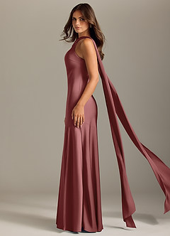 Azazie Kinsley Bridesmaid Dresses Amethyst Mermaid Side Slit Stretch Satin Dress image4