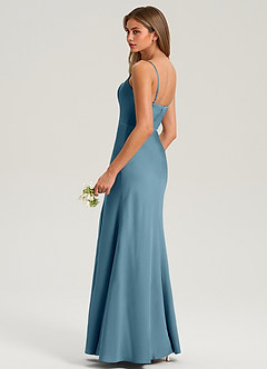 Azazie Lidia Abiti da Damigella Abito Sirena in Raso Elasticizzato Spacco Laterale Bermuda image12