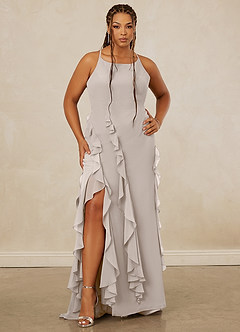 Christian Siriano Bridal for Azazie 1006 Bridesmaid Dresses Frost Mermaid Ruched Chiffon Dress image8