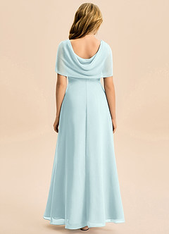 Azazie Emma Junior Robe Trapèze en Mousseline de soie Plissée Verre De Mer image2