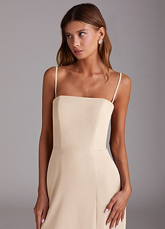 Azazie Wren Bridesmaid Dresses White Alabaster A-Line Strapless Chiffon Dress image6