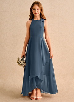 Azazie Boop Girls Formal Flower Girl Dresses Neptune A-Line Bow Chiffon Dress image1