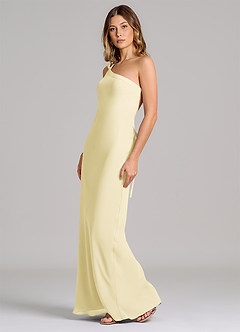 Azazie Monroe 신부 들러리 드레스 쉬스 한쪽 어깨 쉬폰 바닥 길이 드레스 image4