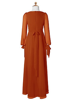 Azazie Leonia Junior Paprika A-Line with Pockets Chiffon Dress image8
