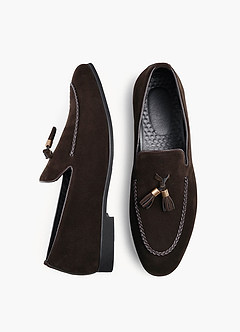 front Mocasines de ante sin cordones con borlas para hombre