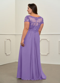Azazie Dunja Mother of the Bride Dresses Tahiti A-Line V-Neck Lace Chiffon Dress image8