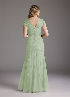 Azazie Marbella Mother of the Bride Dresses Dusty Sage Mermaid Queen Anne Sequins Lace Dress image5