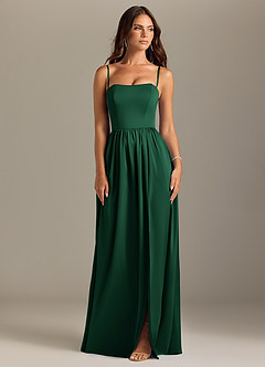 Azazie Calianna Bridesmaid Dresses Dark Green A-Line Off the Shoulder Stretch Satin Convertible Dress image8