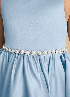 Azazie Julietta Flower Girl Dresses Powder Blue Ball-Gown Convertible Tulle Dress image10