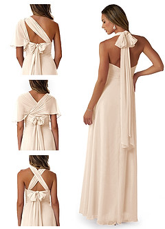 Azazie Fifi Bridesmaid Dresses White Alabaster A-Line Strapless Chiffon Convertible Dress image8