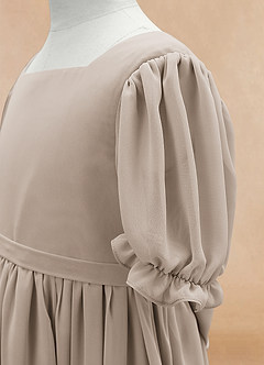 Azazie Joss Flower Girl Dresses Frost A-Line with Sleeves Chiffon Dress image8