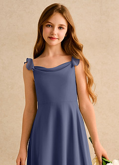 Azazie Puppy Girls Formal Flower Girl Dresses Stormy A-Line Pleated Chiffon Dress image6