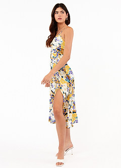 Breezing Through Yellow  Floral Print Midi Dress image4