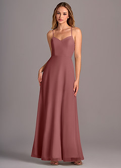 Azazie Mei Vestidos de damas de honor Vestido de Amatista de Gasa de Corte en A image1