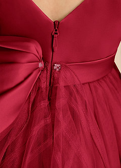 Azazie Pear Flower Girl Dresses Scarlet Ball-Gown Bow Tulle Dress image7
