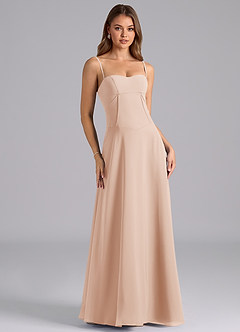 Azazie Valentine Bridesmaid Dresses English Rose A-Line Corset Chiffon Dress image1