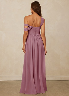 Christian Siriano Bridal for Azazie 1014 Bridesmaid Dresses Vintage Mauve A-Line Off the Shoulder Chiffon Dress image3