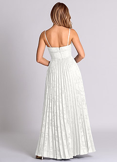Azazie Mariana Bridesmaid Dresses White A-Line Strapless Floral Burnout Convertible Dress image8