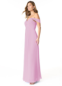 Azazie Kaitlynn Bridesmaid Dresses Candy Pink Empire Ruched Chiffon Convertible Dress image4
