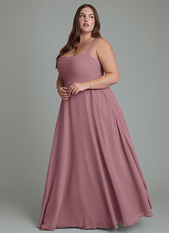 Azazie Shaude Bridesmaid Dresses Amethyst A-Line Pleated Chiffon Dress image9