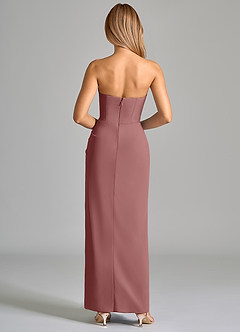Azazie Anaïs Bridesmaid Dresses Desert Rose Sheath Strapless Chiffon Dress image2