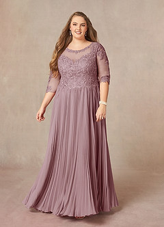 Azazie Corinne Abiti per la Madre della Sposa Abito A-Line in Chiffon Lustrini Dusk image8