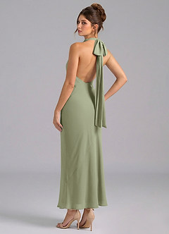 Azazie Velli Bridesmaid Dresses Pistachio Mermaid High Neck Chiffon Dress image6