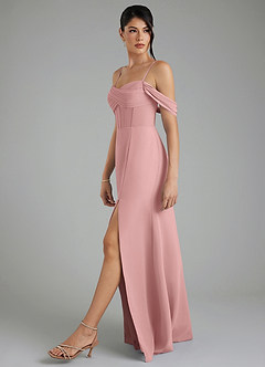 Azazie Cece Bridesmaid Dresses Dusty Rose A-Line Off the Shoulder Chiffon Dress image8