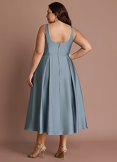 Olivia Powder Blue Pleated Midi Dress image10