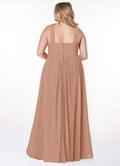 Azazie Kaleigh Bridesmaid Dresses Champagne Rose A-Line Pleated Chiffon Dress image8