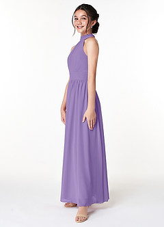 Azazie Iman Junior Tahiti A-Line Pleated Chiffon Dress image5