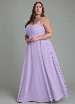 Azazie Shaude Bridesmaid Dresses Lilac A-Line Pleated Chiffon Dress image9