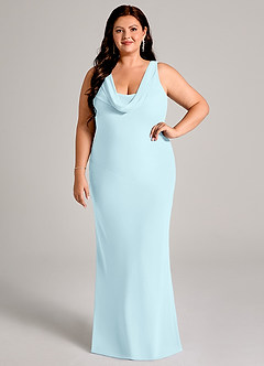 Azazie Rylina Bridesmaid Dresses Cloud Blue Mermaid Pleated Chiffon Dress image7