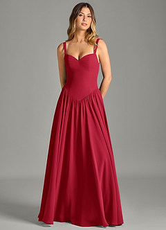 Azazie Evadina Suknie dla druhen Linia A Gorset Szyfon Do ziemi Sukienka image5