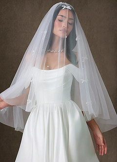 front Welon Lily Double Layer Bow Pearl Fingertip