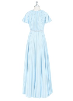Azazie Kara Modest Bridesmaid Dresses A-Line Pleated Chiffon Floor-Length Dress image14