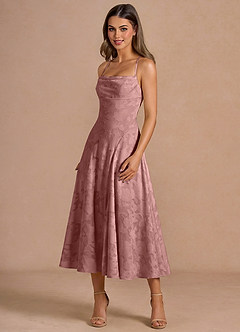 Irelia Light Pink Midi Dress image4