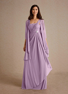 Azazie Clinton Mother of the Bride Dresses Wisteria A-Line Pleated Mesh Dress image5