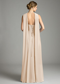 Azazie Ayla Abiti da Damigella Abito A-Line in Chiffon Scollo a Cuore Alabastro Bianco image9