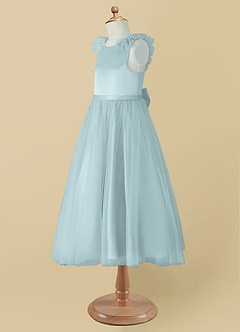 Azazie Dolly Final Sale Mist A-Line Bow Tulle Dress image9