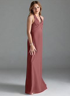 Azazie Tessie Junior Amethyst A-Line Pleated Chiffon Dress image4